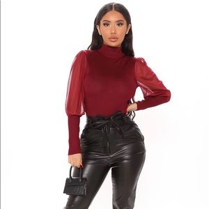 Fashion Nova Burgundy Sweater